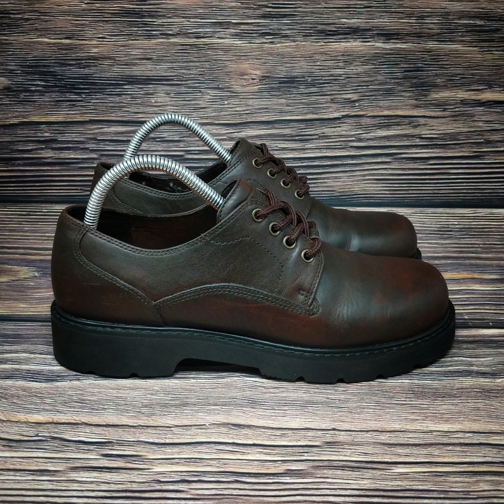 Timberland SHORT Brown Leather Work Farm Boots 8.5